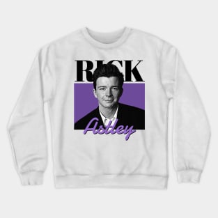 Rick astley - purple black Crewneck Sweatshirt